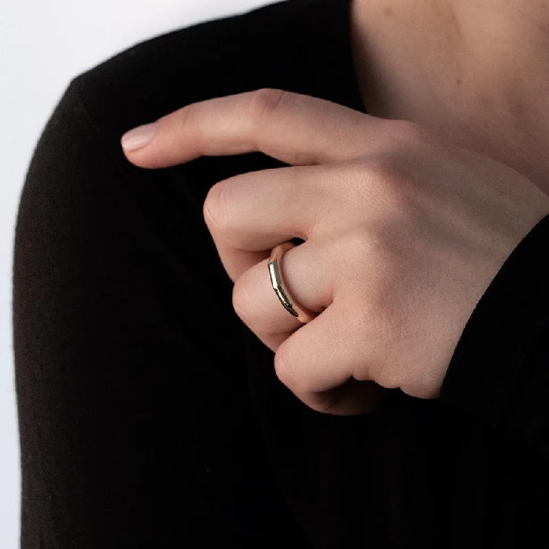 natural garnet gemstone ring Gold Pl Hexagonal Stackable Ring