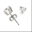 vintage lock and key necklace Heart Shape 1 Ct Cubic Zirconia CZ Earrings