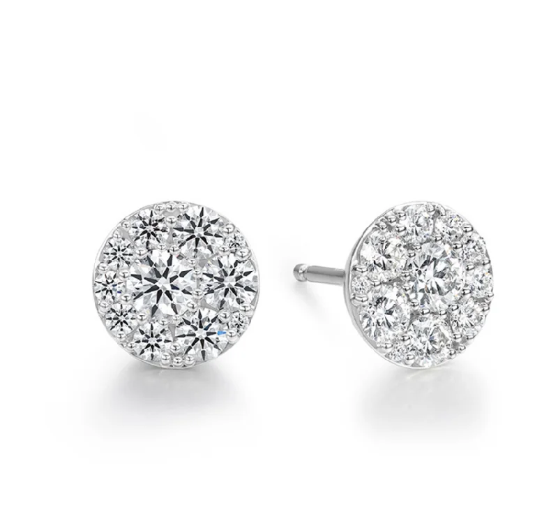 black diamond eternity band Hearts On Fire Round Solitaire/Stud Diamond Earrings in 18K White Gold (1.03ctw)