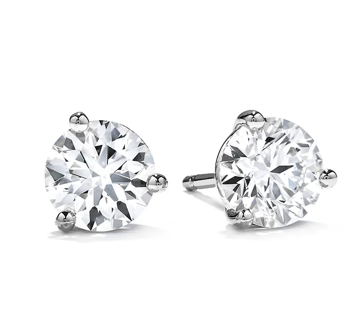 cute cat charm bracelet Hearts On Fire Round Solitaire/Stud Diamond Earrings in 18K White Gold (1.21ctw)