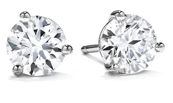 simple crescent moon ring Hearts On Fire Round Solitaire/Stud Diamond Earrings in 18K White Gold (.25ctw)