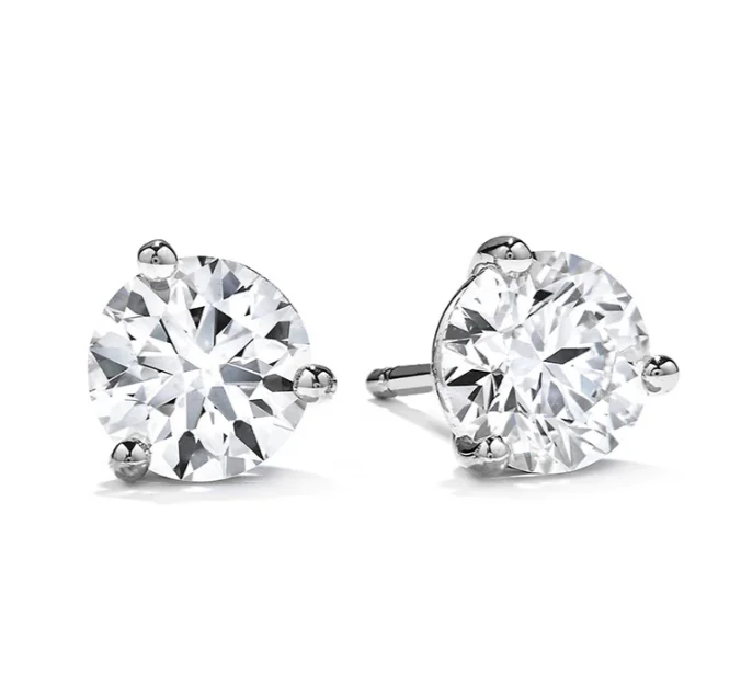 black and gold wedding band Hearts On Fire Round Solitaire/Stud Diamond Earrings in 18K White Gold (.50ctw)