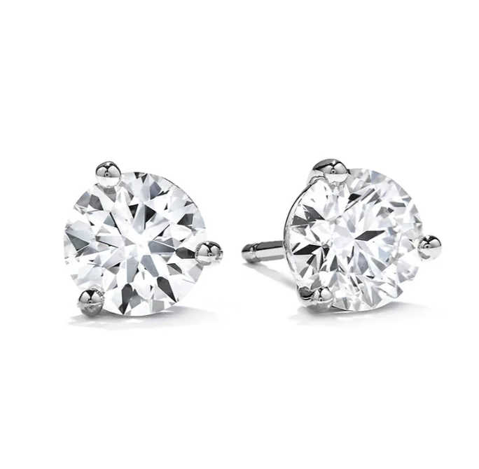adjustable silver cuff bracelet Hearts On Fire Round Solitaire/Stud Diamond Earrings in 18K White Gold (.50ctw)
