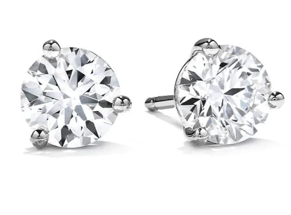 hammered gold disc necklace Hearts On Fire Round Solitaire/Stud Diamond Earrings in 18K White Gold (.50ctw)