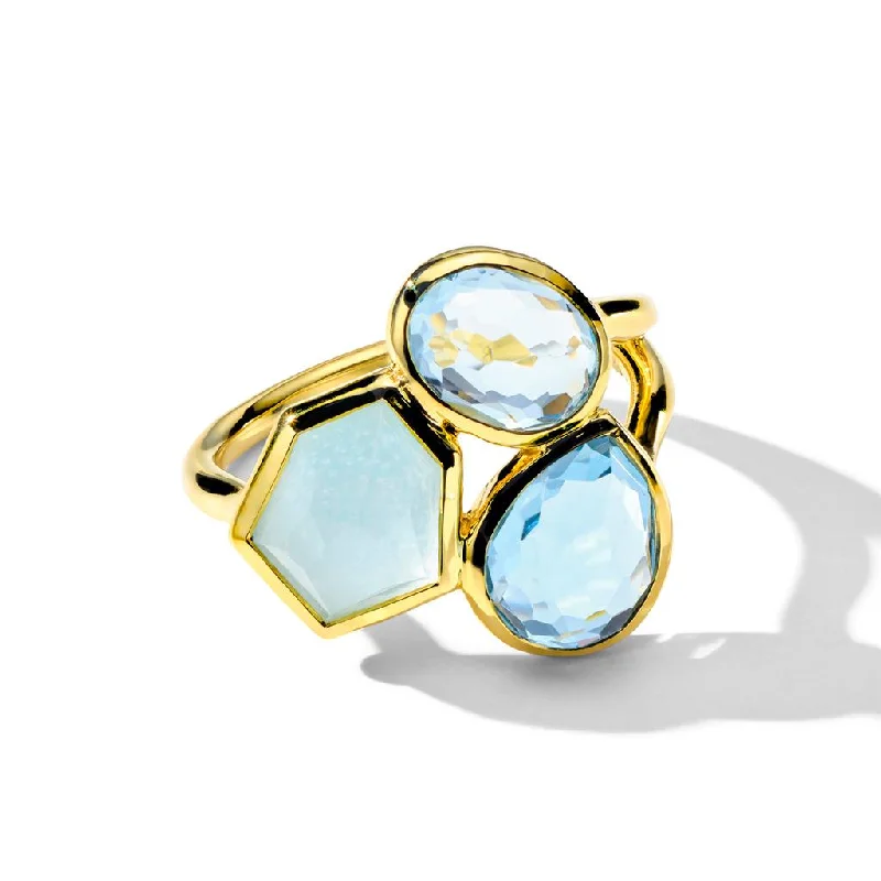 rose gold bezel ring Ippolita 18k Yellow Gold Cluster Ring