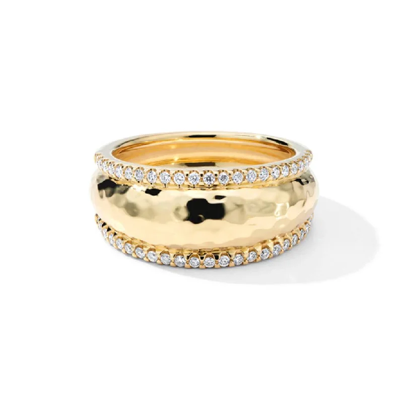 art deco diamond bracelet Ippolita 18k yellow Gold Diamond Goddess Dome Ring