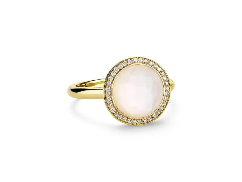 bold chunky cocktail ring Ippolita 18k Yellow Gold Mother-of-Pearl and Diamond Ring bold chunky cocktail ring Ippolita 18k Yellow Gold Mother-of-Pearl and Diamond Ring