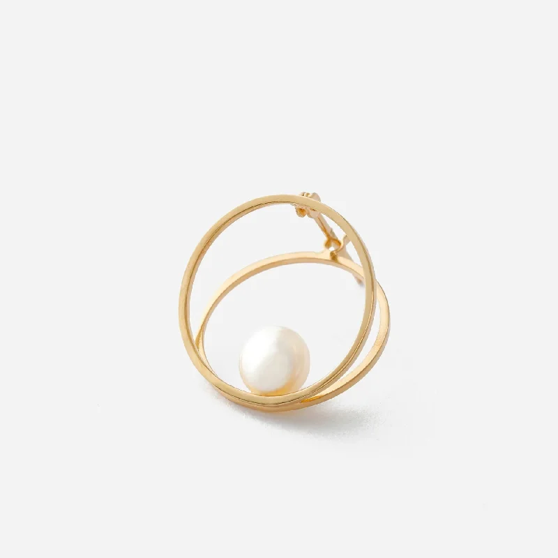 natural turquoise ring handmade Clip Pearl S Gold Plated Earring