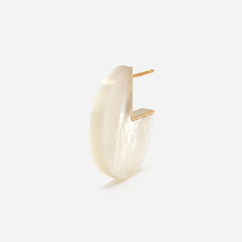 silver hoop earrings small Slice Shell 18K & 10K Gold Earring