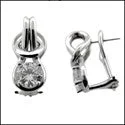vintage diamond brooch pin Knot design 1 Ct Round Each Cubic Zirconia CZ Earrings