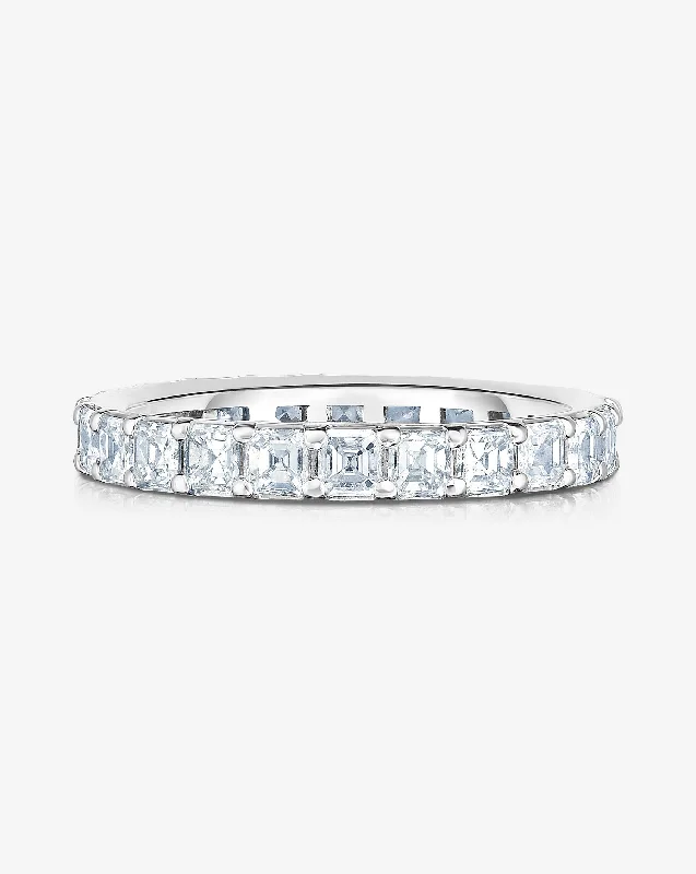 twisted rope gold chain Lab Grown Asscher Diamond Eternity Band