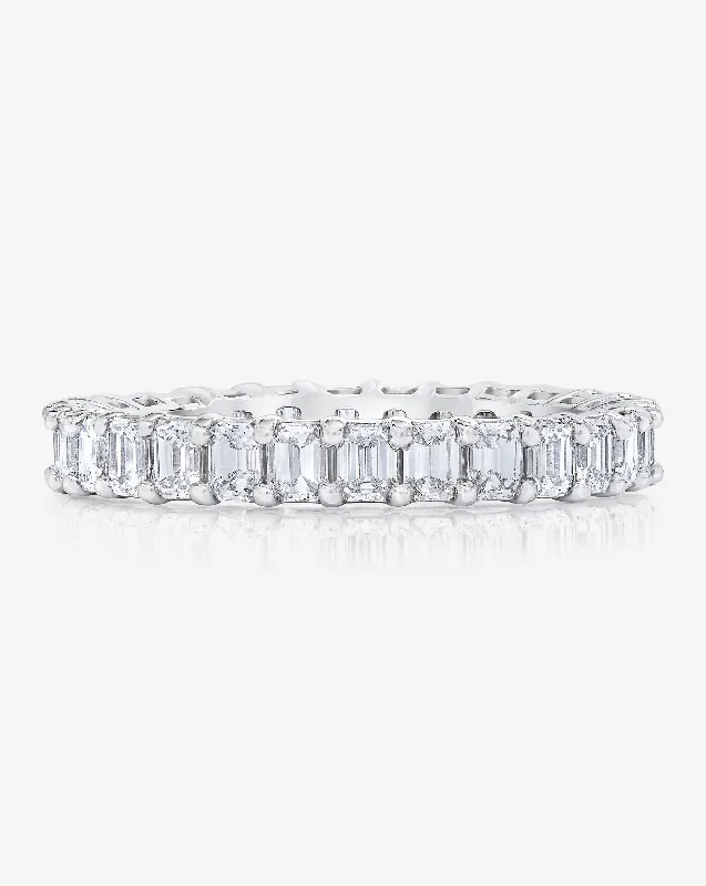 modern geometric drop earrings Lab Grown Emerald Diamond Eternity Band