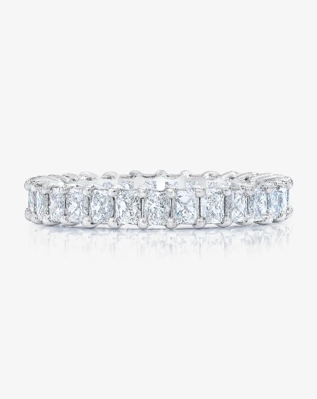 gold and turquoise statement ring Lab Grown Radiant Diamond Eternity Band
