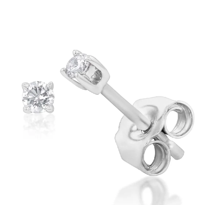 personalized couple’s bracelet engraved Luminesce Lab Grown Diamond Solitiaire Classic 5 Point Stud Earring in 9ct White Gold
