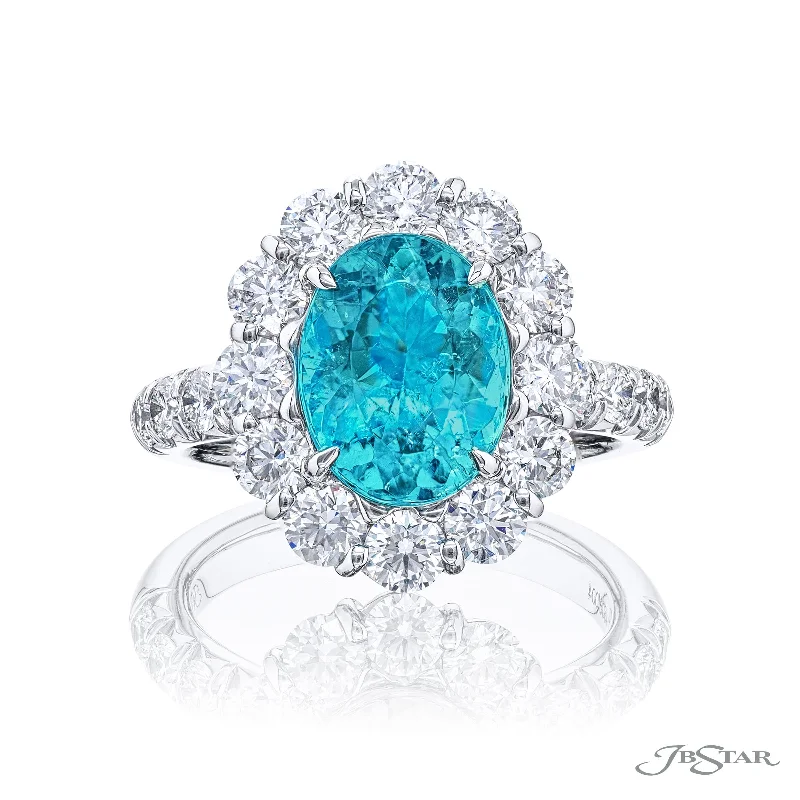 minimalist rose gold stacking rings Magnificent Paraiba and Diamond Ring