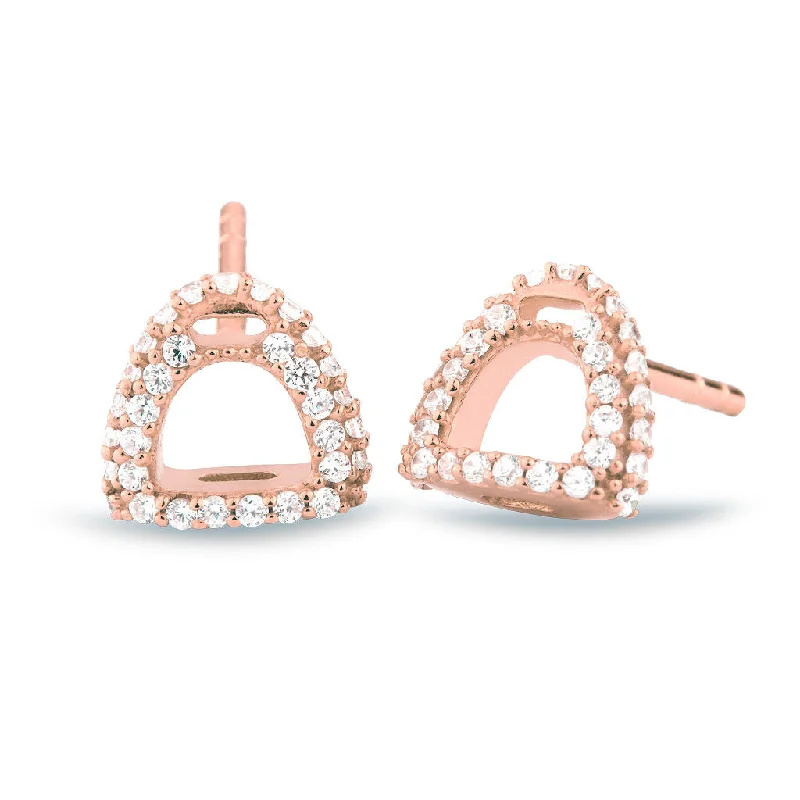 dainty ruby stacking rings Fiontini 18K Rosegold Studs w. 66 Diamonds