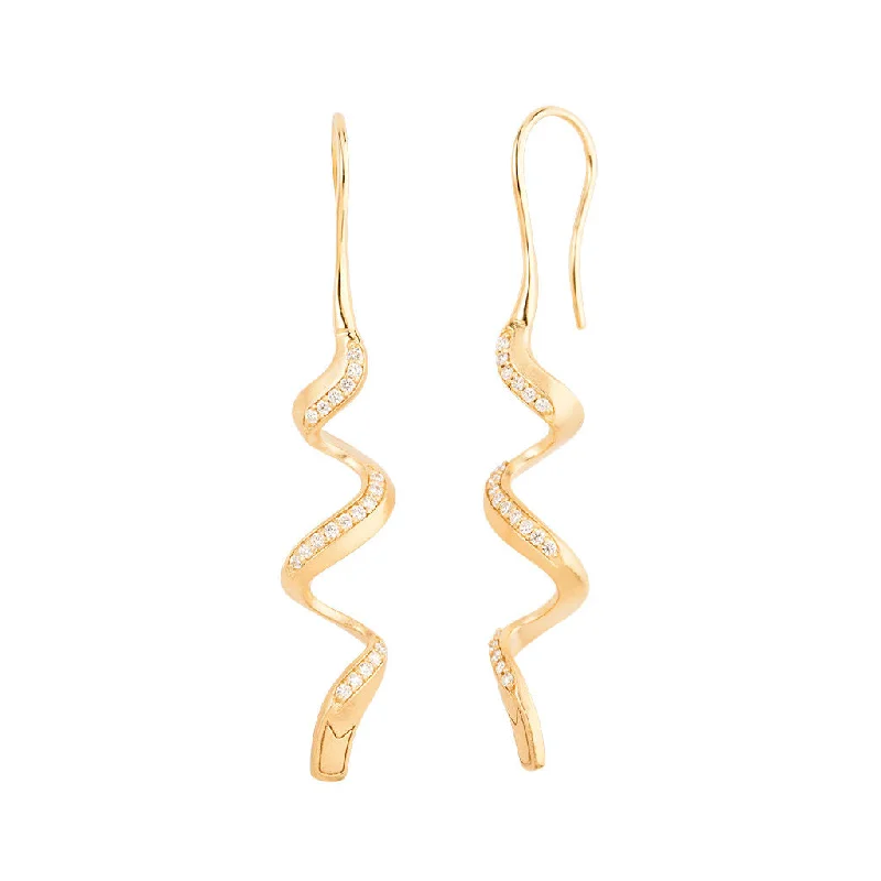 classic diamond solitaire necklace Jovian 18K Gold Ear Hangers w. Diamonds