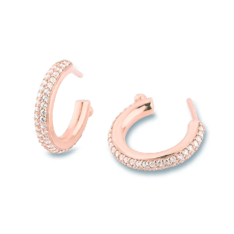 personalized ring with name Matiné 18K Rosegold Hoops w. 110 Diamonds