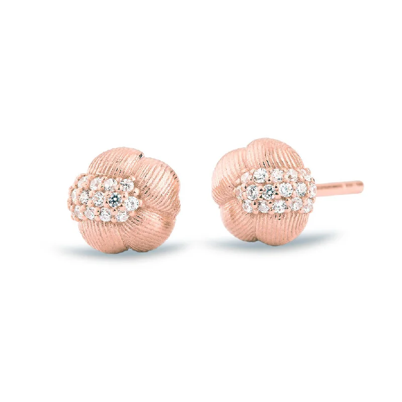 vintage art deco bracelet Savá 18K Rosegold Studs w. 32 Diamonds