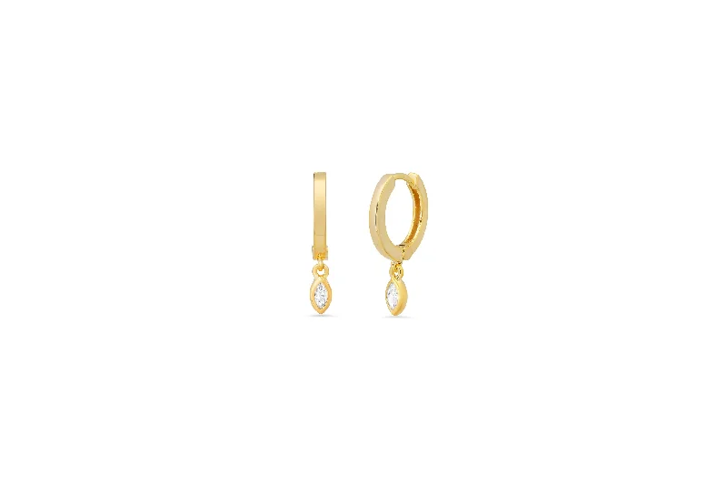 minimalist clover charm bracelet Marquise Drop Huggie Earrings