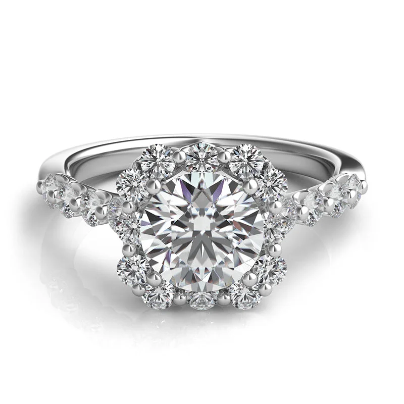 wide gold cuff bracelet Cushion-Shaped Halo Diamond Engagement Ring
