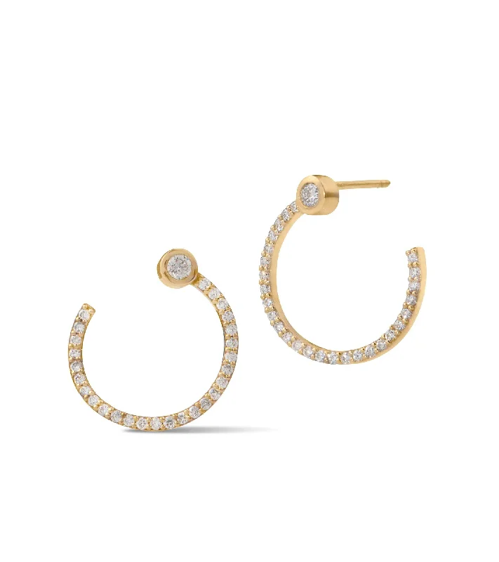 dainty gold chain ring Eternal 18K Gold Hoops w. Diamonds