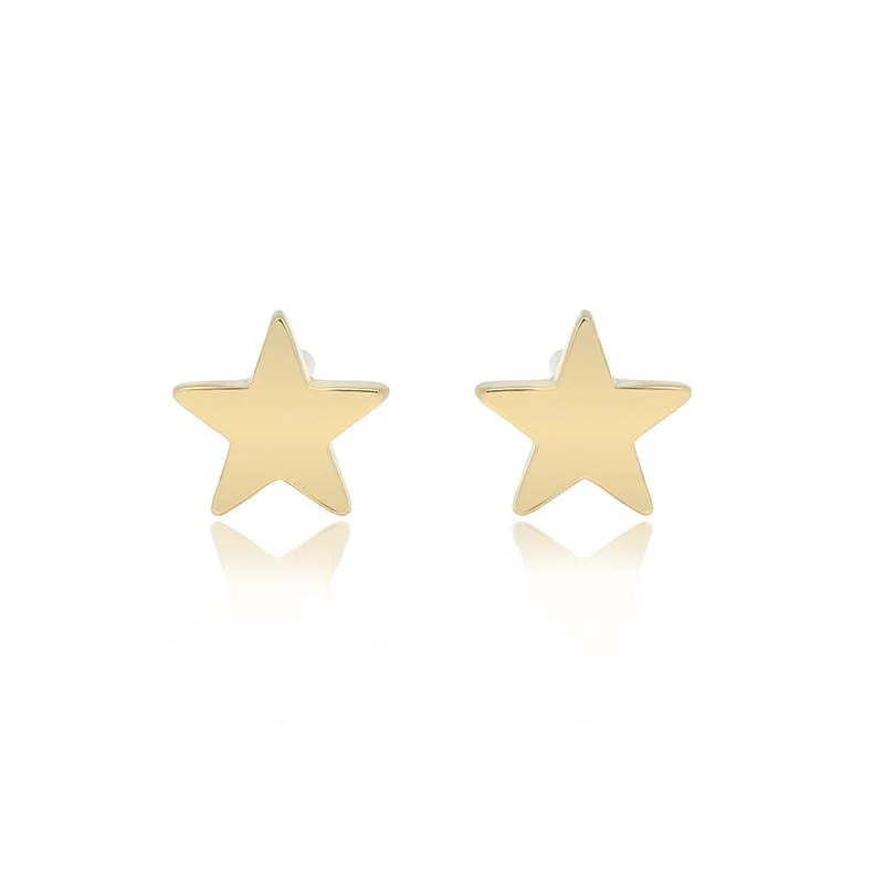 rose gold initial pendant necklace Mini Star Studs