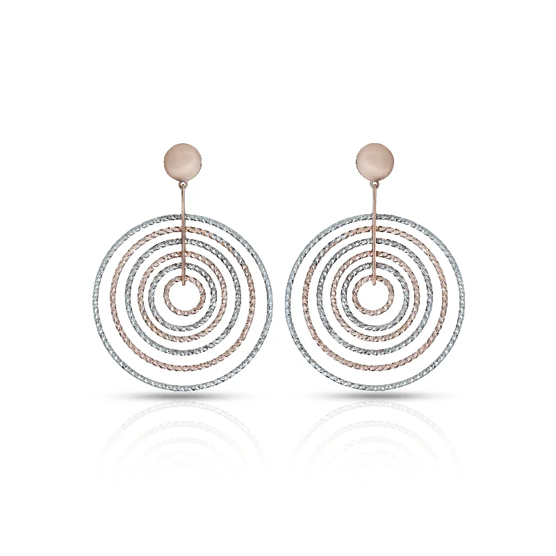 elegant pearl bridal set Minimalist Multi-Ring Silver Drop Earrings