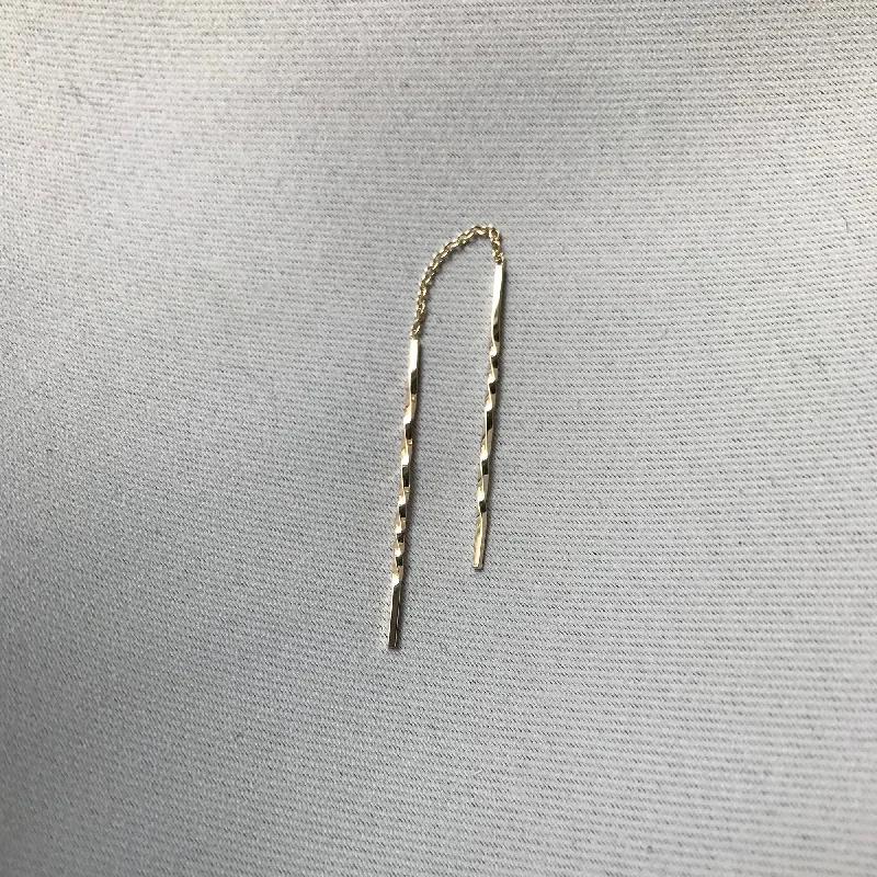 unique promise ring for girlfriend ENERGY Chimes -Twist 14K Gold Earring