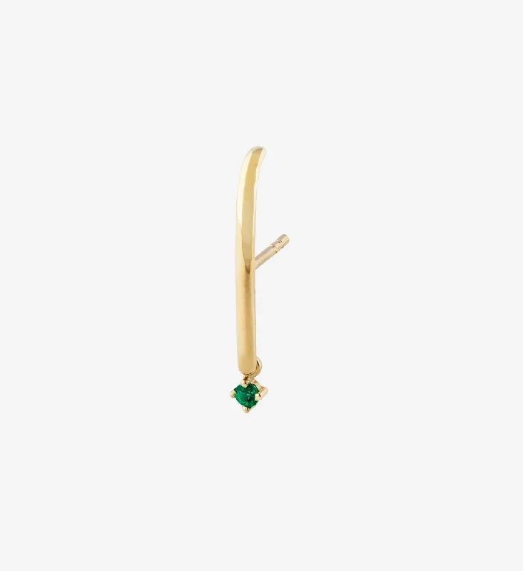 simple gold stacking rings Emerald Drop Earring 0.05 in 14K Gold - Single