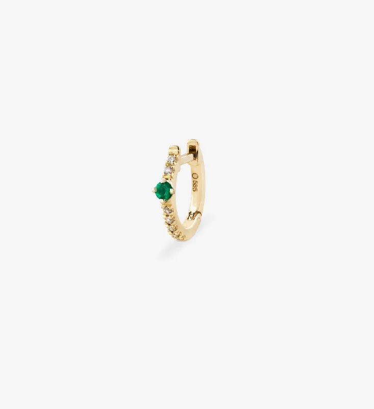 handmade coin pendant necklace Emerald Diamond Huggie 0.075 - Single