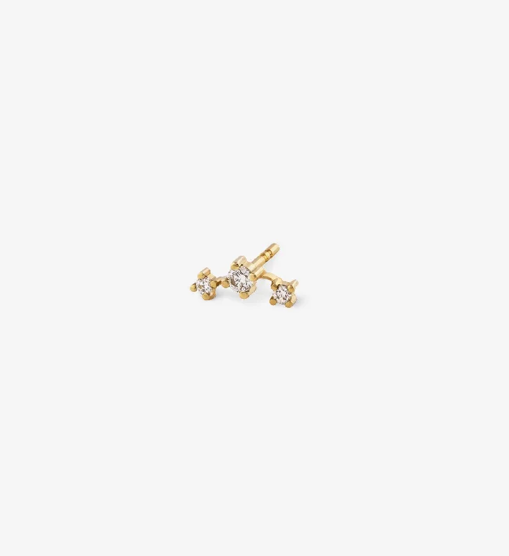 modern baguette diamond ring Trio Diamond Stud 0.09 - Single