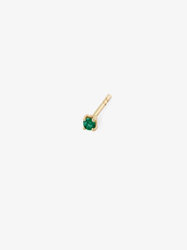 minimalist chain anklet gold Emerald 0.04 14K Gold, Whitegold or Rosegold Stud w. Emerald