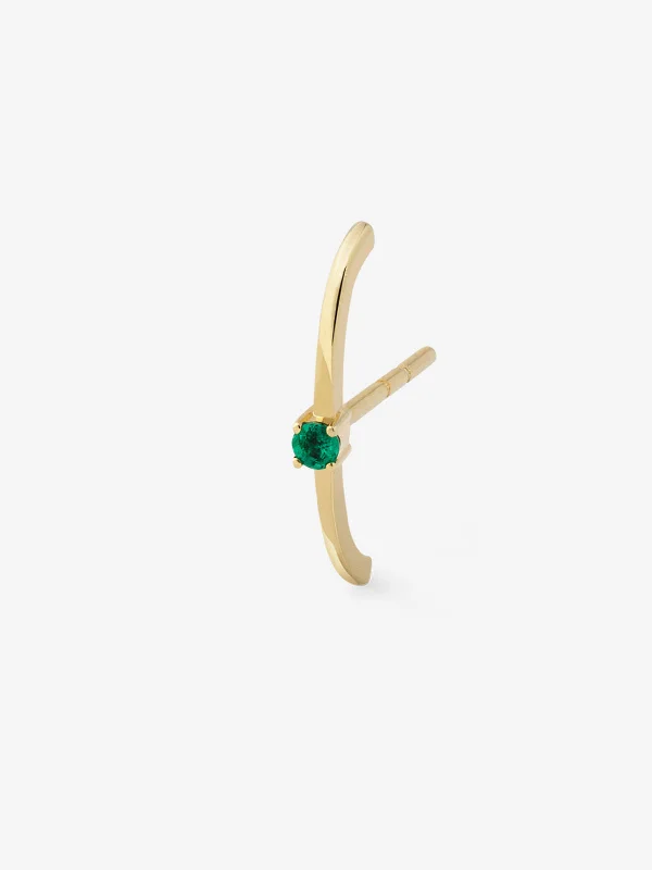 gemstone cluster earrings silver Emerald 0.05 14K Gold, Whitegold or Rosegold Earring w. Emerald