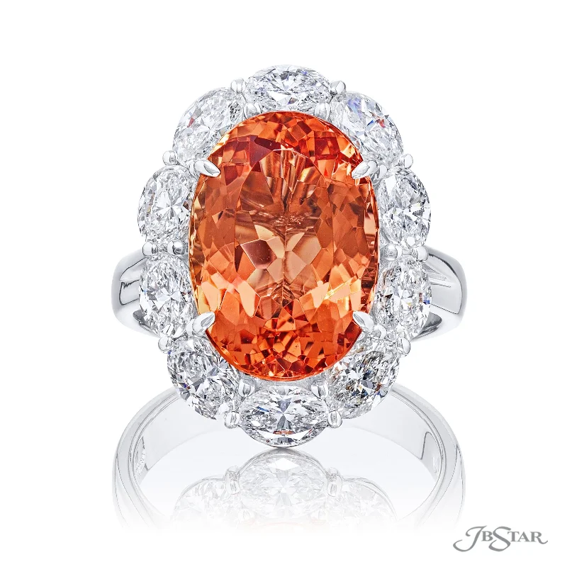 gold plated Cuban link chain Oval Imperial Topaz Ring