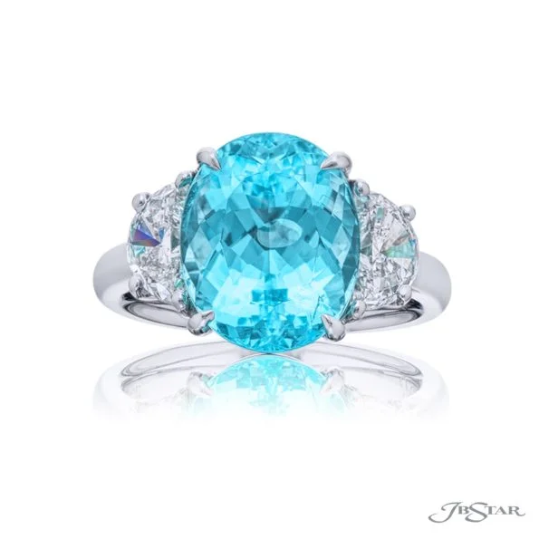 classic pearl strand necklace Oval Paraiba Tourmaline Three Stone Ring