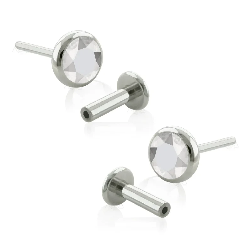 celestial orbit ring set Pair, 16g Implant Grade Titanium Threadless Labret with Flat Bezel Setting, Crystals (Top and Bottom)//Cartilage and earlobe jewelry celestial orbit ring set Pair, 16g Implant Grade Titanium Threadless Labret with Flat Bezel Setting, Crystals (Top and Bottom)//Cartilage and earlobe jewelry