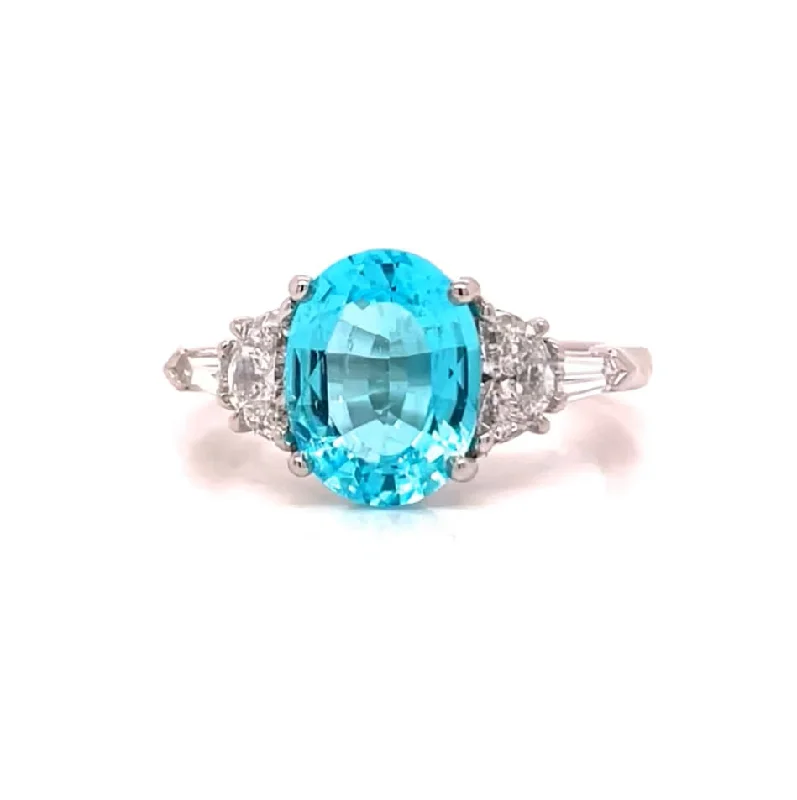 real diamond eternity band Paraiba Tourmaline & Diamond Ring