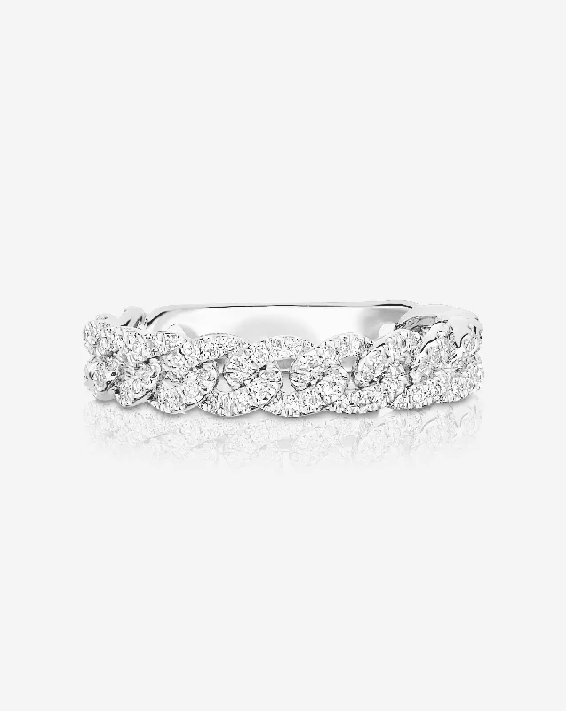 gold opal ring Pavé Diamond Chain Ring