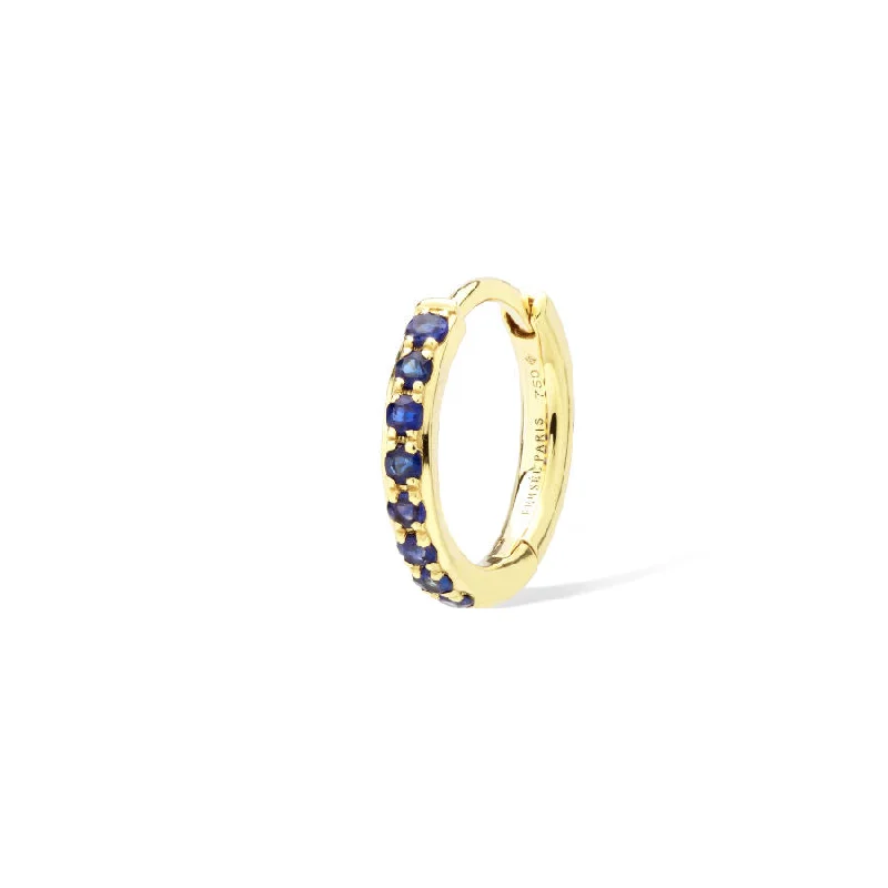 custom initial pendant necklace Chakras Piercing 18K Gold Hoop w. Sapphires