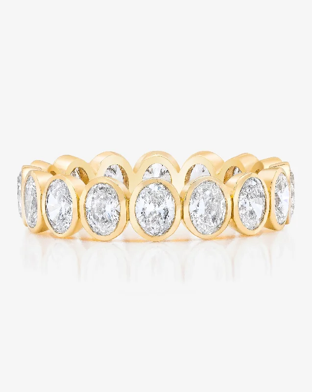 hexagon-shaped engagement ring unique Oval Bezel Eternity Band