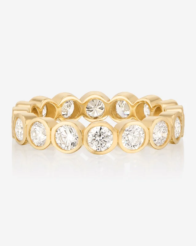 solid gold cartilage hoop Round Bezel Eternity Band