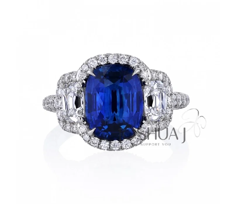 boho tassel earrings handmade Platinum 4.03ct Sapphire and Pave Diamond Three Stone Ring boho tassel earrings handmade Platinum 4.03ct Sapphire and Pave Diamond Three Stone Ring