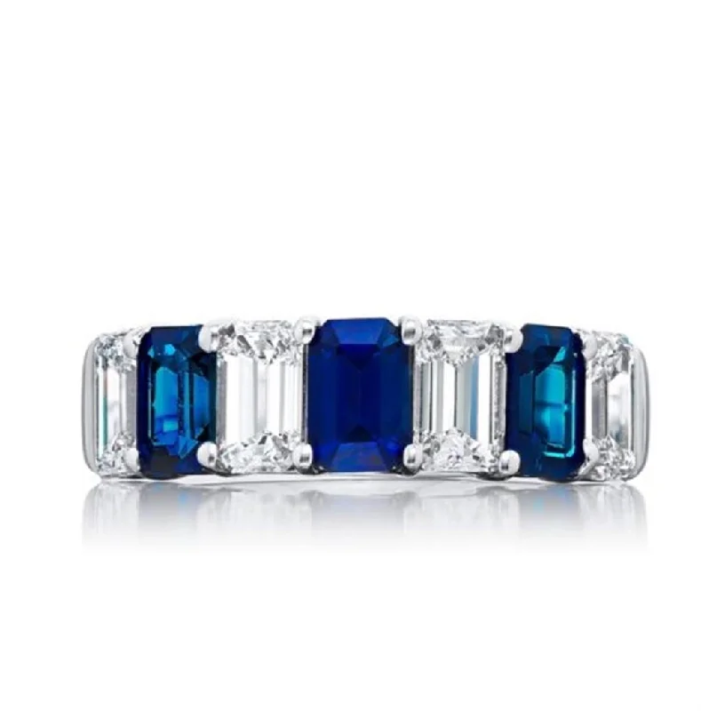 silver rope chain men Platinum Diamond And Sapphire Band