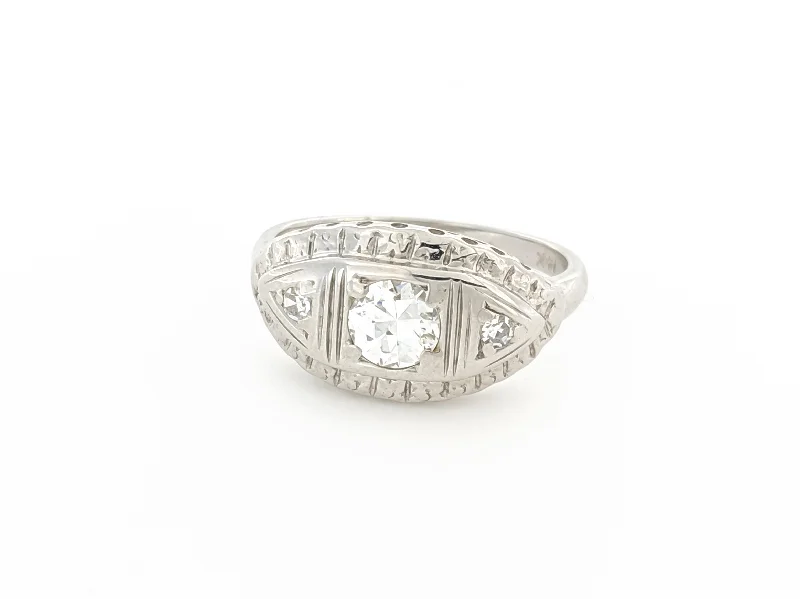14k gold nose ring hoop Platinum Diamond Cluster Ring