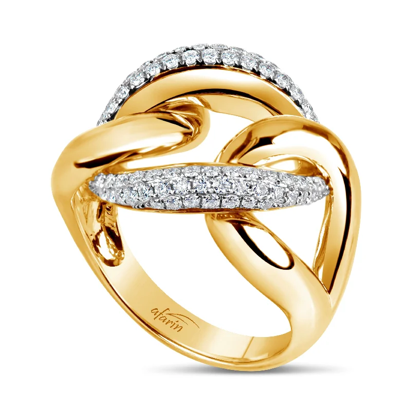 celestial moonstone ring gold PRETZEL RING 18KT YELLOW GOLD