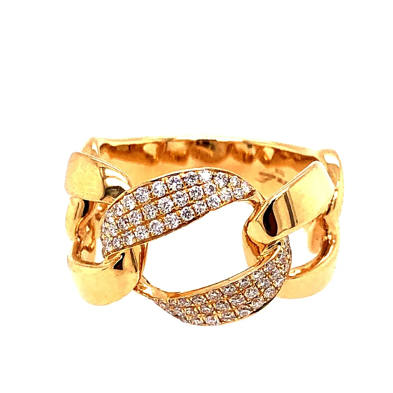 hammered sterling silver band PRETZEL RING, WITH DIAMONDS, 18KT YELLOW GOLD