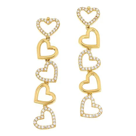 hammered copper wedding band Katharine McPhee 1.25ctw Heart Drop Earrings - Sterling Silver