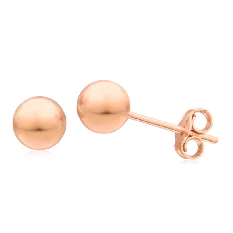 natural crystal pendant necklace Rose Gold Plated Sterling Silver Ball 6mm Stud Earrings natural crystal pendant necklace Rose Gold Plated Sterling Silver Ball 6mm Stud Earrings