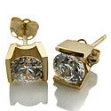 modern geometric drop earrings Round 2 Ct Channel Set Cubic Zirconia CZ Earrings